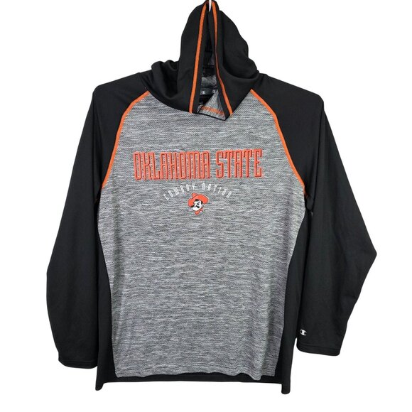 Mens Champion Oklahoma State Hooded Shirt Long Sleeve Polyester Cowboy Nation XL - Picture 1 of 9